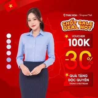 Áo sơ mi nữ ASW0101-R05 thiết kế công sở dài tay form ôm kẻ tăm nhiều màu cao cấp Thái Hòa