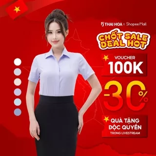 Áo sơ mi nữ trơn 23ASW-218 chất liệu sợi tre ngắn tay cao cấp áp dụng công nghệ mới Thái Hoà