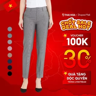 Quần tây nữ trơn QAW2016-R04 cạp trung 2 cúc 2 ly ống đứng form nhỏ các màu Thái Hòa