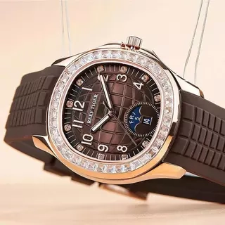 Đồng hồ nam chính hãng Reef Tiger RGA1805-3 kính chống xước,chống nước 50m,Bh 24 tháng,máy cơ (automatic),Dây cao su nâu