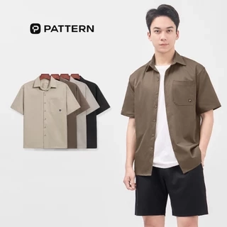Áo Sơ Mi Cộc Tay Basic Kaki Thêu Ngực PATTERN PA059