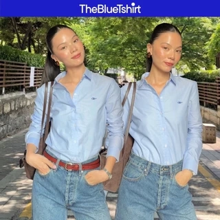 TheBlueTshirt - Áo sơ mi cao cấp tay dài phom regular cho nữ - Blue Oxford