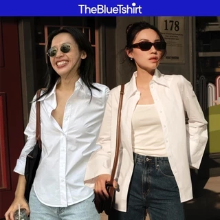 TheBlueTshirt - Áo sơ mi trắng tay dài vạt bầu dáng oversize - Sydney Oversize Shirt - Women