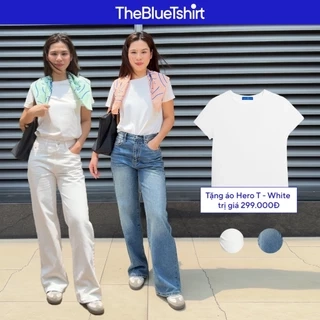 TheBlueTshirt - Quần jeans phom suông cạp cao ống quần đứng cho nữ - Straight A Jeans - Women