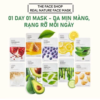 3 Mặt Nạ THE FACE SHOP Phục Hồi Da Real Nature Charcoal Face Mask 20g
