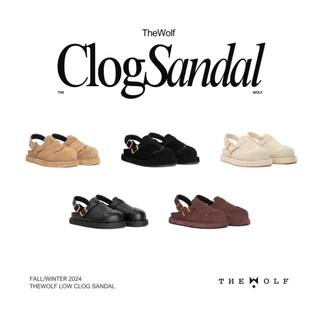 Dép Sandal Bánh Mì Nam Nữ THEWOLF LOW CLOG SANDAL - Đen bóng, Đen da lộn, Tan, Tobaco, Nâu cà phê