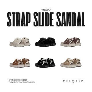 Dép Sandal Nam Nữ Tăng Chiều Cao THEWOLF ESSENTIAL MONOGRAM SLIDE SANDAL - Đen Trắng Nâu Beige Đỏ