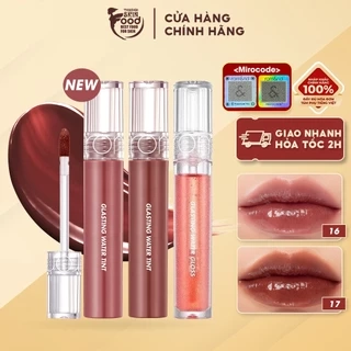 Son Tint Bóng Siêu Lì, Căng Mọng Môi Hàn Quốc Romand Glasting Water Tint 4g (04 Đỏ Nâu, 03 Cam Gạch)