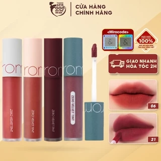 Son Kem Lì Hàn Quốc Romand Zero Velvet Tint 5.5g (05 Đỏ Gạch, 06 Đỏ Nâu, 20 Đỏ Trầm)