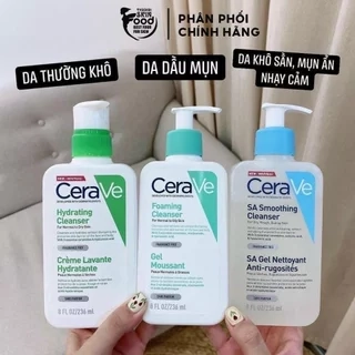 Sữa Rửa Mặt Sạch Sâu, Dưỡng Ẩm Cerave Developed With Dermatologists Foaming Cleanser 88ml, 236ml, 473ml
