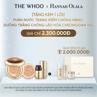 Hannah Olala x Whoo x [Tặng kèm 1 lõi 15g] Phấn nước trang điểm chống nắng, dưỡng trắng chống lão hóa CheonGiDan Cushion