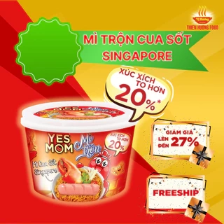 Thêm 20% Xúc Xích - Thùng 12 tô Mì Tô Trộn Có Xúc Xích Cua Xốt Singapore Yes Mom 113.2gr/ Tô