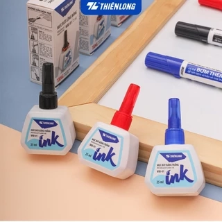Mực bút lông bảng bôi được WBI-01 Thiên Long 3 màu, xanh/đỏ/đen, bơm tiện lợi, mực tươi, khô nhanh, tiêu chuẩn quốc tế