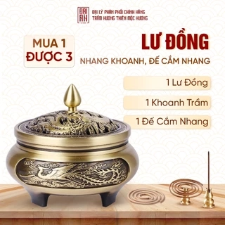 Lư đồng xông trầm hương Thiên Mộc Hương - Đồng đúc nguyên khối cao cấp nhiều mẫu