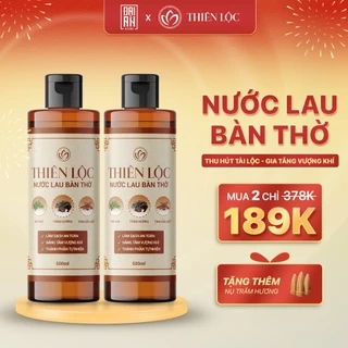 Nước lau bàn thờ Thiên Lộc - Làm sạch, bao sái bàn thờ, thu hút tài vận 500ml - Nước thơm trầm hương