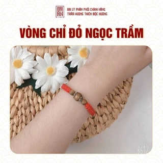 Vòng tay trầm hương chỉ đỏ may mắn Ngọc Cầu Trầm THIÊN MỘC HƯƠNG thành công giàu sang hạnh phúc