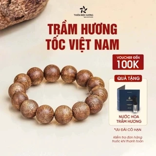 Vòng tay trầm hương tròn đơn tốc Việt Nam THIÊN MỘC HƯƠNG thành công, giàu sang, thuận lợi