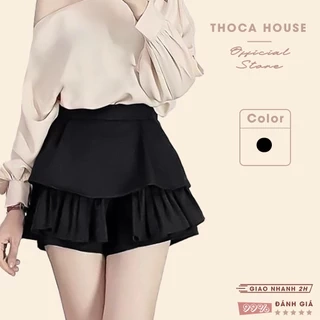 Chân váy xếp ly 2 tầng dáng ngắn có túi bên THOCA HOUSE xinh xắn, thời thượng