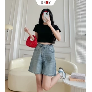 Quần Jean Ngố Nữ Form Ống Chữ A, Jean vải mềm lưng thun sau ENVY JS58