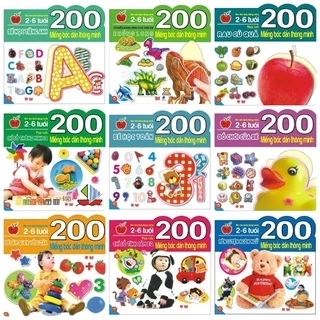 Sách - 200 Miếng Bóc Dán Thông Minh - 12 chủ đề lựa chọn