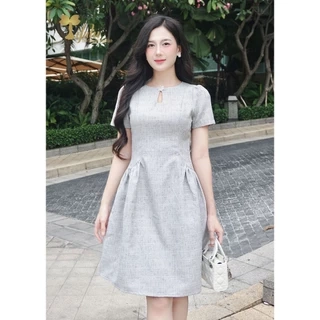 TIFALU - Váy nữ, Đầm suông A bigsize dự tiệc màu hồng sang chảnh - ZOL422PNK