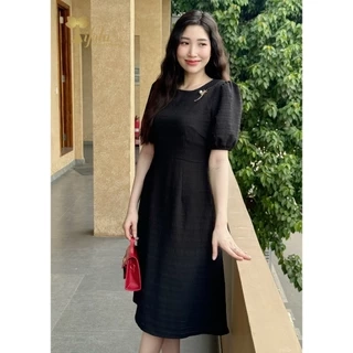 Váy nữ đầm công sở Zol by TIFALU dáng xòe trẻ trung chất tằm Nhật nhẹ mát - ZOL409BLK