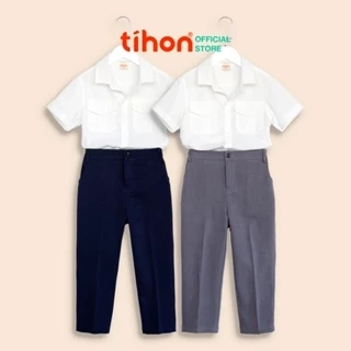 Bộ áo sơ mi trắng quần âu bé trai TIHON phong cách lịch lãm thoáng mát QD0750786, ASM0750806