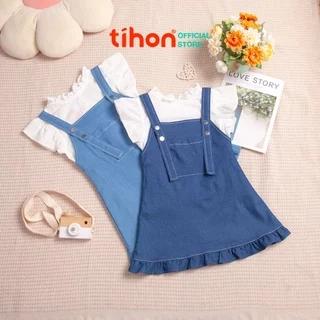 Bộ yếm cho bé gái TIHON cao cấp phong cách Hàn Quốc kèm áo cho bé SET0786063