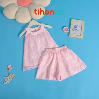 Đồ bộ bé gái TIHON cao cấp chất liệu tơ mềm mại thoáng mát cho bé SET0786093