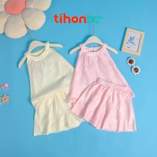 Set đồ bé gái TIHON cao cấp chất liệu tơ mềm mại thoáng mát cho bé SET0786093