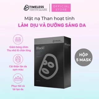 Mặt nạ than hoạt tính Timeless Truth Mask - Black Cooling làm mát và sáng da (30ml x 5 miếng)