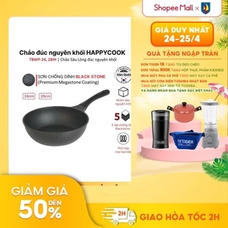Chảo sâu đúc đáy từ Happycook All Black 24cm TBWP-24cm/ 28cm - Hàng chính hãng - Giao hỏa tốc 2h HCM
