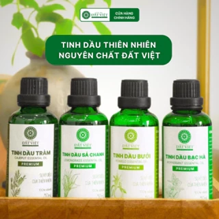 Tinh dầu nguyên chất Đất Việt - Hương Tràm Huế, Sả chanh, bưởi, Bạc hà (4 mùi)