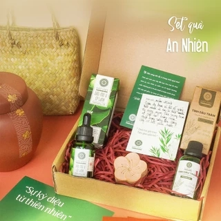 Set quà tặng mẹ và bé "An nhiên" - Dầu mù u ép lạnh Đất Việt, Tinh dầu tràm Huế thượng hạng