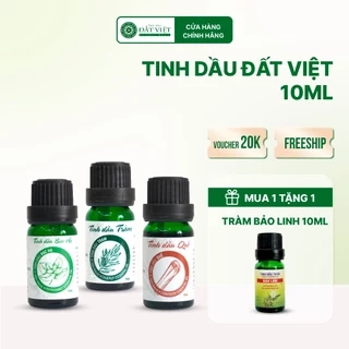 Tinh Dầu Thiên Nhiên Nguyên Chất Đất Việt 10ml, Tinh dầu Sả Chanh, Bạc Hà, Bưởi, Tràm, Quế