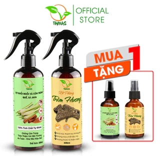 Bộ 2 chai xịt phòng thơm lâu TAMAS 300ml, thành phần tự nhiên an toàn, giúp khử mùi, đuổi côn trùng, thư giãn, ngủ ngon.