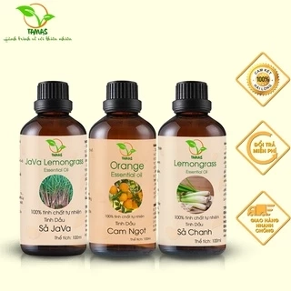 Bộ 3 chai Tinh dầu 100ml hương tự chọn Sả Chanh, Cam Ngọt, Sả Java thư giãn, giải tỏa căng thẳng, xua đuổi muỗi,...