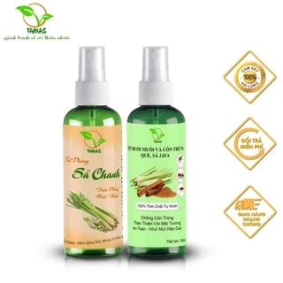 Combo 2 Chai Dung Dịch Xịt Đuổi Muỗi Và Côn Trùng, Xịt Phòng Sả Chanh TAMAS 100ml- Chai Xịt Tinh Dầu Đuổi Muỗi Cho Bé