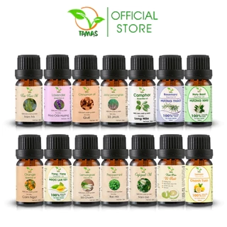 COMBO 2 chai tinh dầu thiên nhiên nguyên chất 10ml- TAMAS, tinh dầu thơm phòng, thơm xe, thư giãn, xua đuổi côn trùng,..