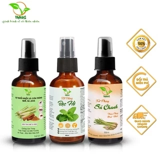 Combo 3 Chai Xịt Phòng TAMAS 50ml Hương Quế Sả, Sả Chanh, Bạc Hà Giúp Khử Mùi, Thư Giãn, Đuổi Muỗi Và Côn Trùng Hiệu Quả