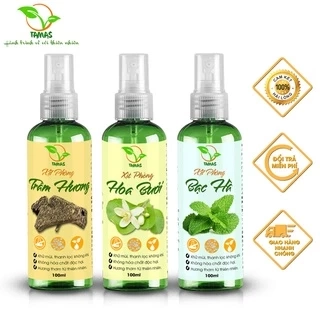 Combo 3 Chai Xit Thơm Phòng TAMAS 100ml Hương Bạc Hà, Trầm Hương, Hoa Bưởi – Hương Thơm Nhẹ Nhàng,Thư Thái,Giúp Ngủ Ngon
