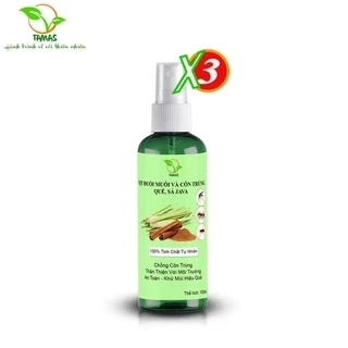 Combo 3 Chai Xịt Đuổi Muỗi Và Côn Trùng TAMAS 50ml/300ml Hương Tinh Dầu Sả Java & Quế Giúp Khử Mùi Và Đuổi Muỗi Hiệu Quả