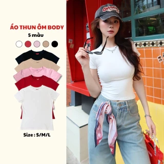 Áo thun nữ trơn basic ôm body co giãn chất thun mịn TiQi Jeans nhiều màu A149