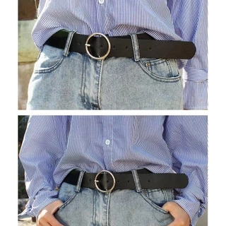 Dây thắt lưng nữ khoen tròn màu đen TiQi Jeans