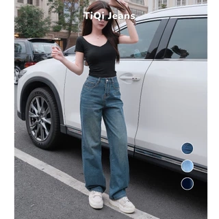 Quần jean ống rộng nữ WASH màu cao cấp TiQi Jeans B2-320