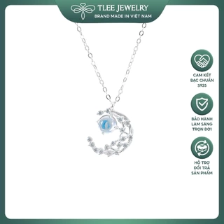Dây chuyền bạc nữ TLEE mặt trăng đá moonstone lấp lánh TLEE JEWELRY D0152