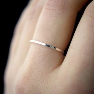 Nhẫn bạc TLEE nhẫn trơn basic cá tính đơn giản TLEE JEWELRY A0340