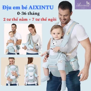 Địu Cho Bé Alxintu Đa Năng Có 9 Tư Thế Chống Gù Cho Bé Từ 0-3t Gọn Nhẹ Bề Mặt Vải 3D Thoáng Khí