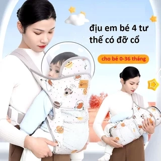 Địu Em Bé Sơ Sinh Có Đỡ Cổ Đa Năng Gọn Nhẹ Hàng Chất Lượng Cao, Đai Địu Em Bé Đi Xe Máy