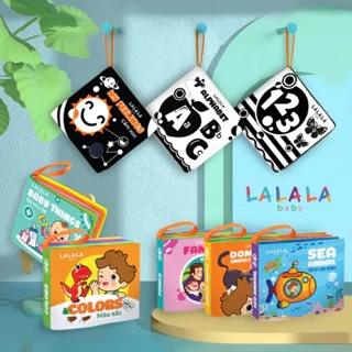 Sách Vải Cho Bé Sơ Sinh Lalababy, An Toàn Tuyệt Đối Cho Bé, Kích Thước 12x11cm, 8 Mặt Sột Soạt